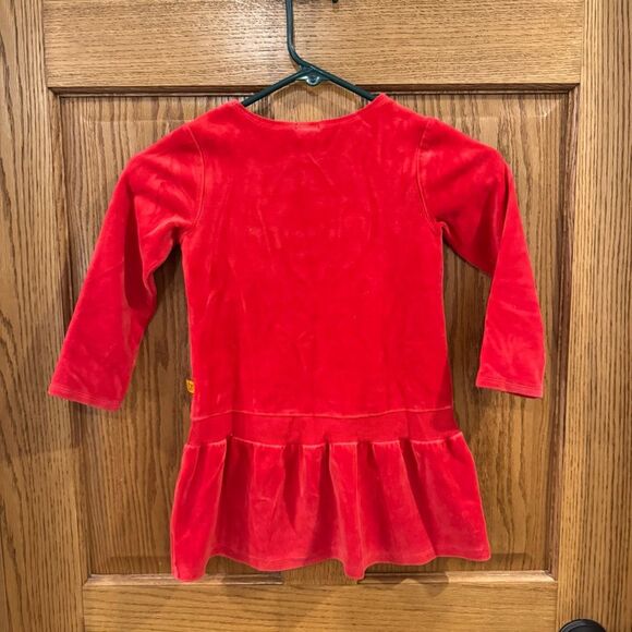 Vintage 2004 babyGap red velour drop-waist flower dress – toddler 4T - Picture 7 of 7